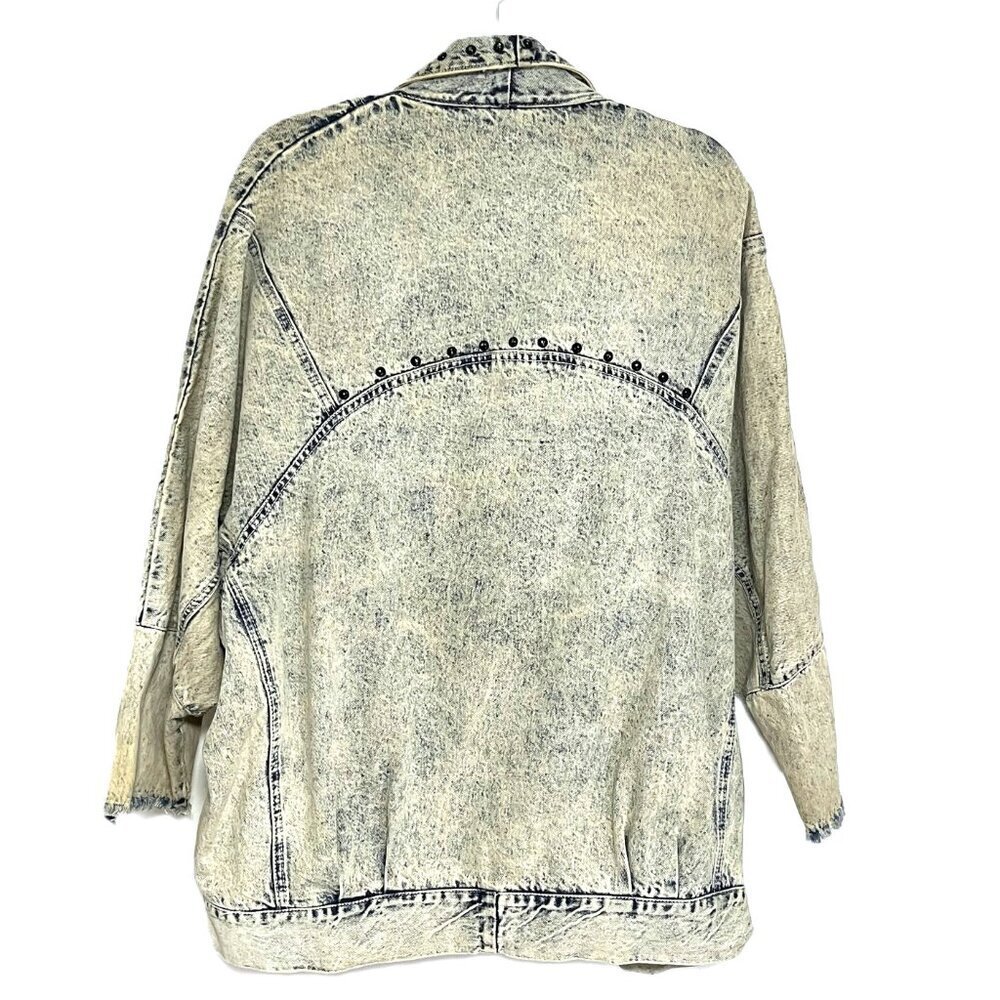 Vintage 90s one of a kind oversized denim jacket with hand painted embellished - Picture 9 of 16